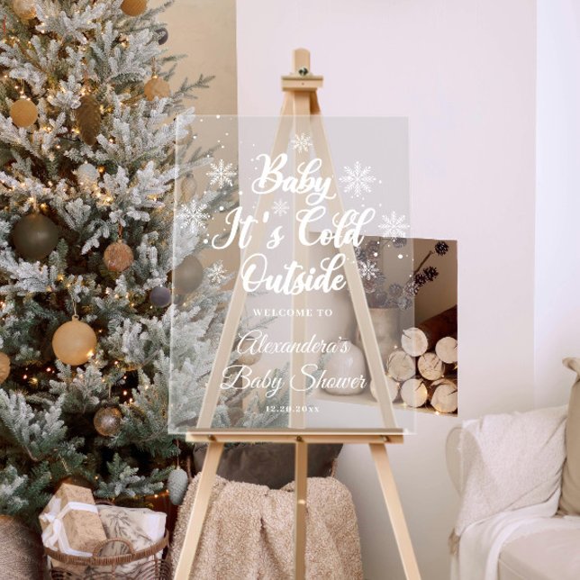 Señal Acrílica Bebé de invierno hace frío fuera de la bienvenida  (Subido por el creador)