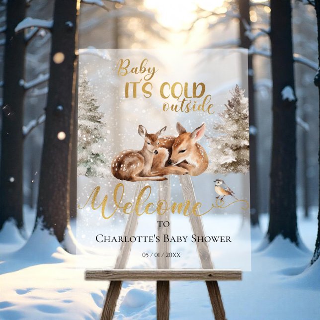 Señal Acrílica Bebé Deer Forest Baby Shower Bienvenidos al Rótulo (Subido por el creador)