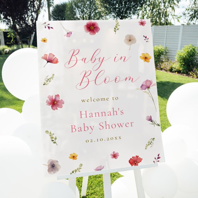 Señal Acrílica Bebé en la bienvenida de Baby Shower en Bloom (Subido por el creador)