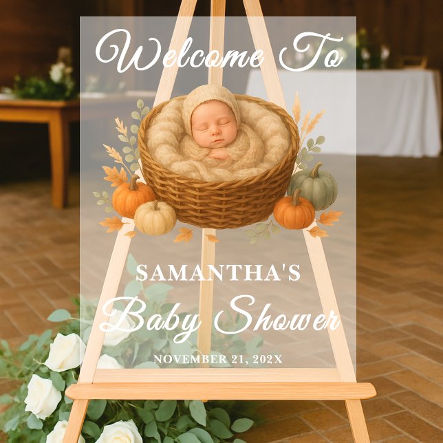 Señal Acrílica Bebé en la cesta de la bienvenida Baby Shower Fros (Subido por el creador)