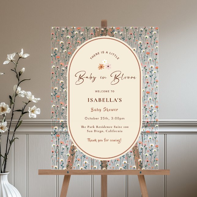 Señal Acrílica Bebé en la Moda Bloom Boho Floral Garden Fiesta du (Subido por el creador)