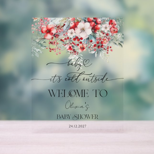 Señal Acrílica Bebé, hace frío fuera del invierno Bienvenidos a B (Neutral )