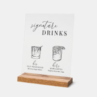 Bebidas elegantes de diseño blanco y negro