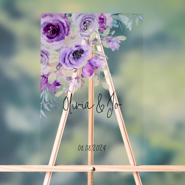 Señal Acrílica bello letrero acrílico floral de lila (Neutral )