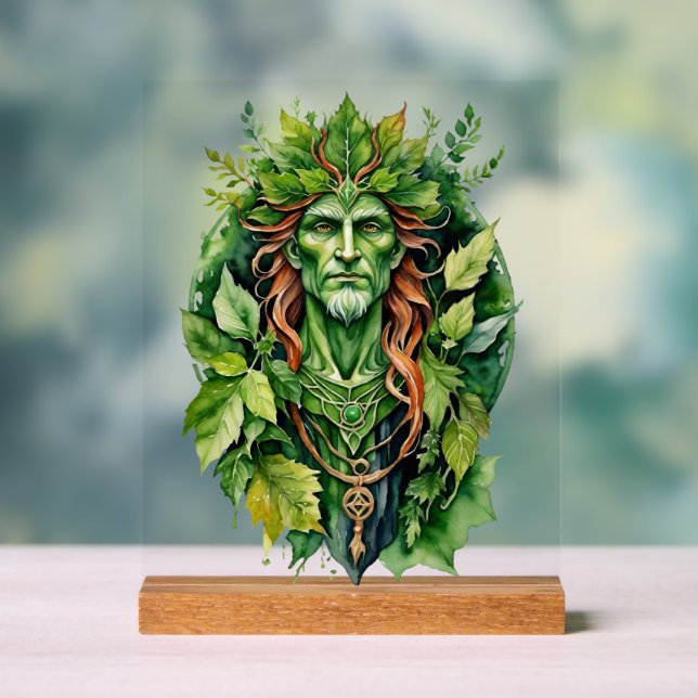 Señal Acrílica Beltane Celtic Greenman Forest God Sabbat Altar (Neutral )