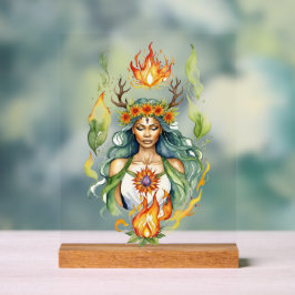 Señal Acrílica Beltane Fire Summer Goddess Floral Sabbat Altar
