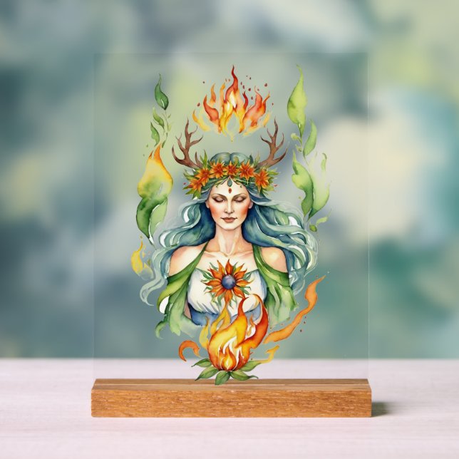 Señal Acrílica Beltane Fire Summer Goddess Floral Sabbat Altar (Neutral )