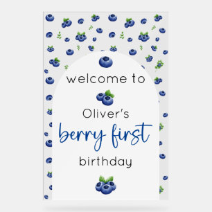 Señal Acrílica Berry de primer cumpleaños