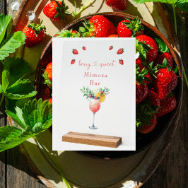 Señal Acrílica Berry Sweet Rubor Acrylic Mimosa Bar Ducha Rótulo