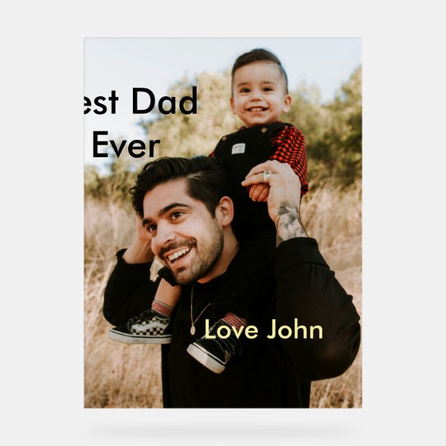 Señal Acrílica Best dad ever father's dad gift photo name simple  (Anverso)