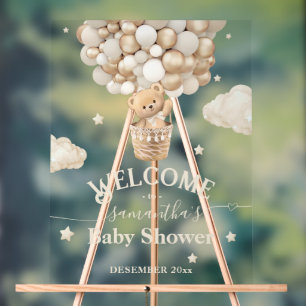 Señal Acrílica Bienvenida a Baby Shower Bear Bear Bearly Wait
