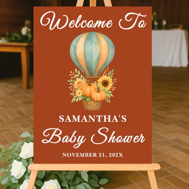 Señal Acrílica Bienvenida a Baby Shower de Boho Hot Air Balloon F (Subido por el creador)