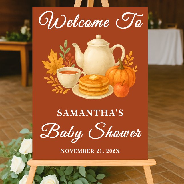 Señal Acrílica Bienvenida a Baby Shower del Fiesta del té de otoñ (Subido por el creador)