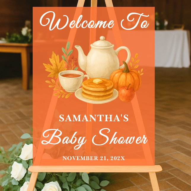 Señal Acrílica Bienvenida a Baby Shower, Fiesta de té de otoño ru (Subido por el creador)