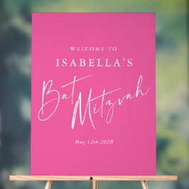 Señal Acrílica Bienvenida a Bat Mitzvah, Personalizado minimalist