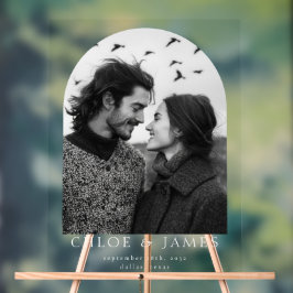 Señal Acrílica Bienvenida a Boda de arte fotográfico Personalizad