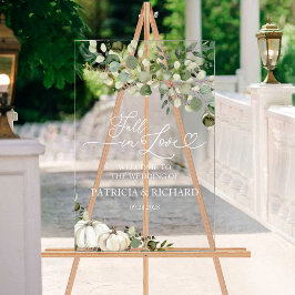 Señal Acrílica Bienvenida a Boda de Calabaza de Calabaza de la Ca