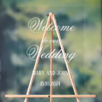 Bienvenida a boda de escritura simple caligrafía b