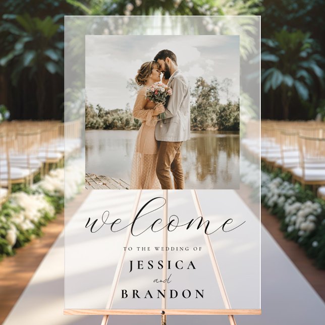 Señal Acrílica Bienvenida a Boda de fotografía simple en Moda bla (Subido por el creador)