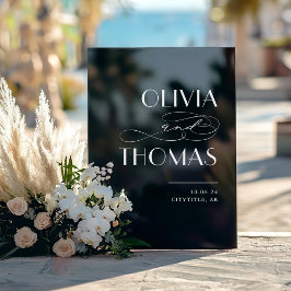 Señal Acrílica Bienvenida a Boda de Moda moderna negra