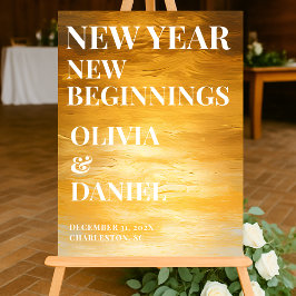 Señal Acrílica Bienvenida a Boda de Nochevieja