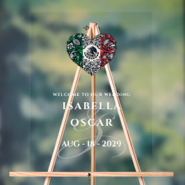 Señal Acrílica Bienvenida a Boda de Pareja de México