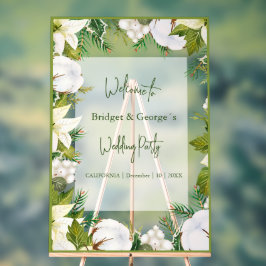 Señal Acrílica Bienvenida a Boda escarpado de la vegetación flora