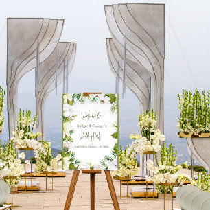 Señal Acrílica Bienvenida a Boda escarpado de la vegetación flora