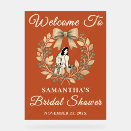 Señal Acrílica Bienvenida a Boho Berry Leaves Caen Ducha Británic