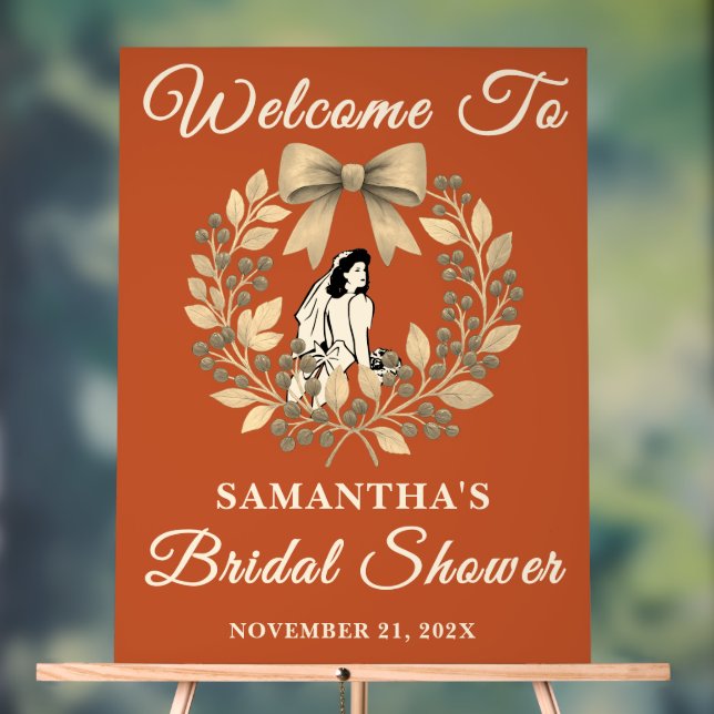 Señal Acrílica Bienvenida a Boho Berry Leaves Caen Ducha Británic (Neutral )