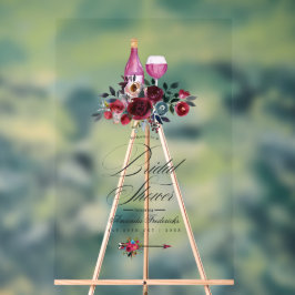 Señal Acrílica Bienvenida a Boho Borgoña y el ayuno de vino de la