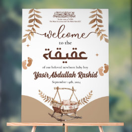 Señal Acrílica Bienvenida a Boho Nursery Baby Musulmán Aqiqa