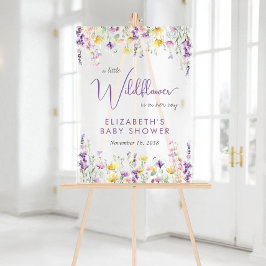 Señal Acrílica Bienvenida a Boho Wildflower Baby Shower Frosted