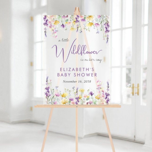 Señal Acrílica Bienvenida a Boho Wildflower Baby Shower Frosted (Subido por el creador)