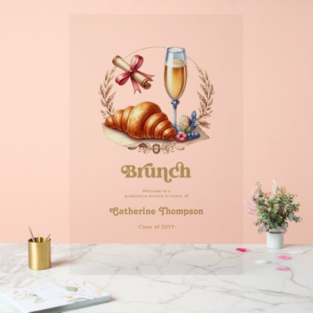 Señal Acrílica Bienvenida a Brunch Graduation (Boda)