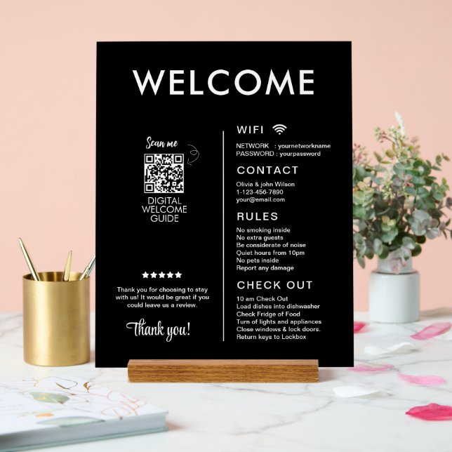 Señal Acrílica Bienvenida a casa de alquiler de vacaciones modern (Boda)