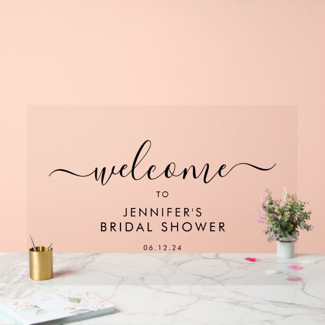 Señal Acrílica Bienvenida a Despedida de Soltera con Letra Modern (Boda)