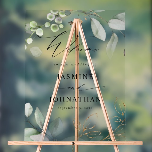 Señal Acrílica Bienvenida a Eucalyptus Glow Gold Greeneration Bod (Neutral )