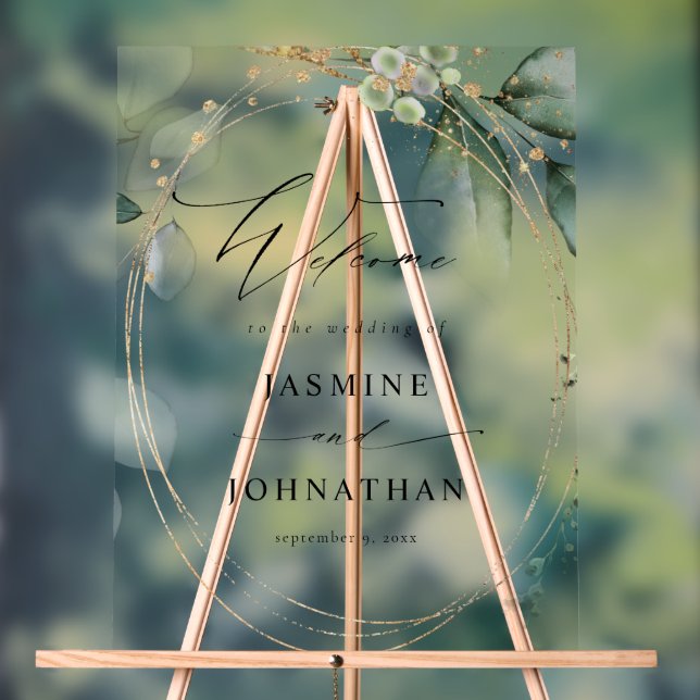 Señal Acrílica Bienvenida a Eucalyptus Glow Gold Greeneration Bod (Neutral )