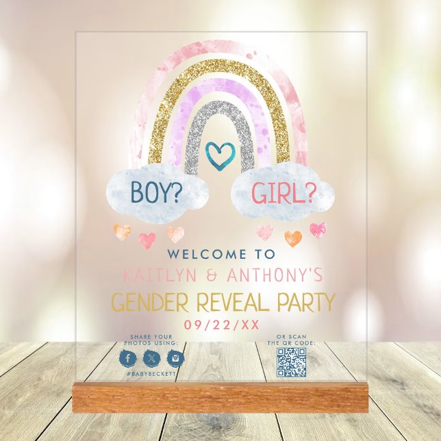 Señal Acrílica Bienvenida a Fiesta con un pequeño arco iris (Subido por el creador)