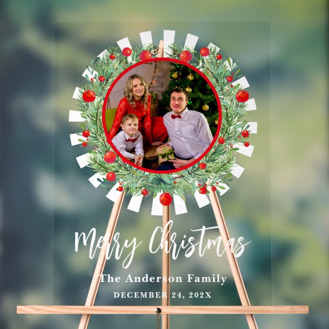 Señal Acrílica Bienvenida a Fiesta de Navidades de fotografía de  (Neutral )