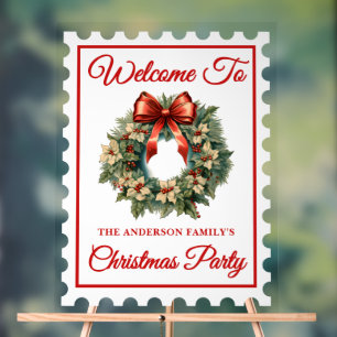 Señal Acrílica Bienvenida a Fiesta de Navidades de sellos postale