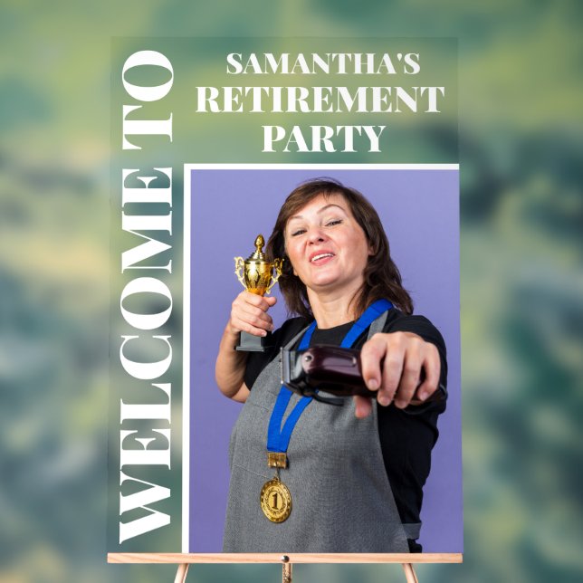 Señal Acrílica Bienvenida a Fiesta de retiro de foto personalizad (Neutral )