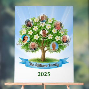 Señal Acrílica Bienvenida a fiesta de Reunión de Nombres de Árbol