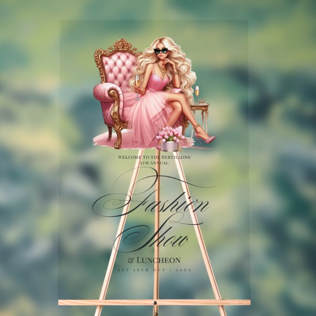 Señal Acrílica Bienvenida a Glam Fashion Show (Neutral )