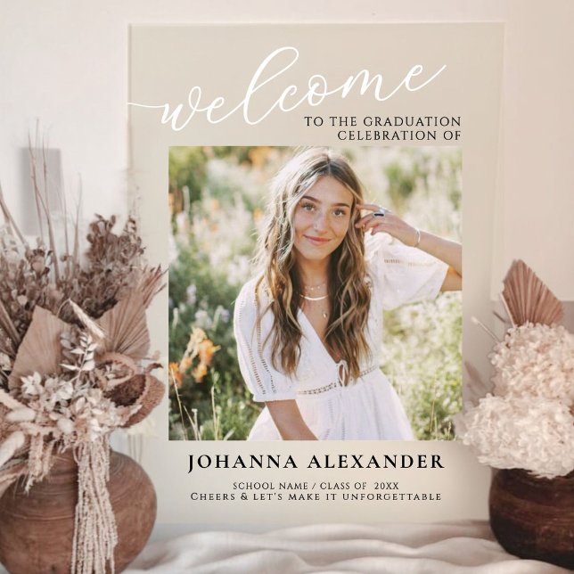 Señal Acrílica Bienvenida a graduación de fotos moderna (Subido por el creador)