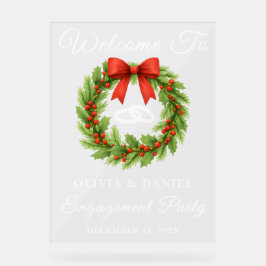 Señal Acrílica Bienvenida a Holly Berry Navidades de Wreath Engag