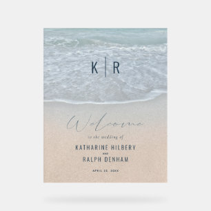 Señal Acrílica Bienvenida a la boda Blue Ocean & Sandy Beach