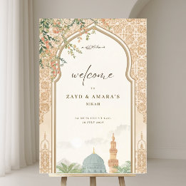 Señal Acrílica Bienvenida a la boda islámica | Masjid An-Nabawi