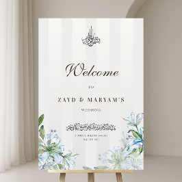 Señal Acrílica Bienvenida a la boda Nikah de la Lila Azul Islámic